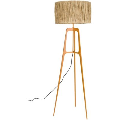 Dutchbone Afra Stehlampe - Industriell, Bunt Metall, Natürlicher Rattanschirm Dutchbone Afra Stehlampe - Industriell, Bunt Metall, Natürlicher Rattanschirm