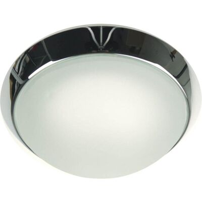 Niermann Stand By, Deckenleuchte, Niermann E14 Deckenleuchte satiniert Glas Klarrand, Chrom, 25cm, Made in Germany (E14) Niermann Stand By, Deckenleuchte, Niermann E14 Deckenleuchte satiniert Glas Klarrand, Chrom, 25cm, Made in Germany (E14)