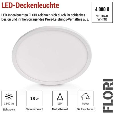 Emos LED-Deckenleuchte - 18W, 1800lm, Weiß - Innen Emos LED-Deckenleuchte - 18W, 1800lm, Weiß - Innen