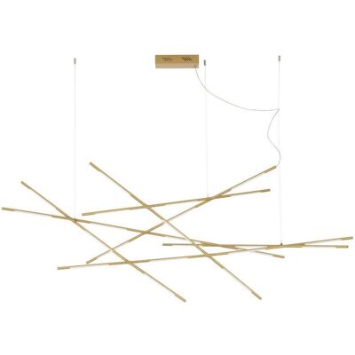 Nova Luce, Pendelleuchte, RACCIO LED Pendelleuchte Messing 109W Warmweiss 180,5x75x200cm dimmbar 9695215 Nova Luce, Pendelleuchte, RACCIO LED Pendelleuchte Messing 109W Warmweiss 180,5x75x200cm dimmbar 9695215