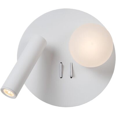 Lucide MATIZ - Nachttischlampe - LED - 1x3,7W 3000K - USB - Weiß Lucide MATIZ - Nachttischlampe - LED - 1x3,7W 3000K - USB - Weiß