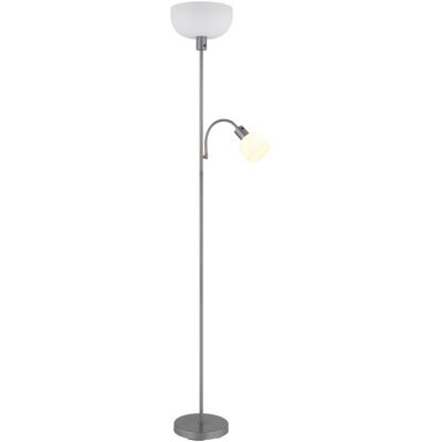 Globo, Stehlampe, STEHLEUCH. 1XE27 60W+1XE14 40W (HINTON SILBER) (E27) Globo, Stehlampe, STEHLEUCH. 1XE27 60W+1XE14 40W (HINTON SILBER) (E27)