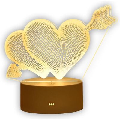 Extralink, Nachtlicht, Home Nachtlampen Durchbohrtes Herz 3d Optische Täuschung Für Schlafzimmer USB Extralink, Nachtlicht, Home Nachtlampen Durchbohrtes Herz 3d Optische Täuschung Für Schlafzimmer USB