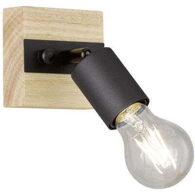 FHL easy, Deckenleuchte, FHL Juris Wandleuchte im Industrial-Design, Wandlampe E27 schwarz Holz natur (E27) FHL easy, Deckenleuchte, FHL Juris Wandleuchte im Industrial-Design, Wandlampe E27 schwarz Holz natur (E27)