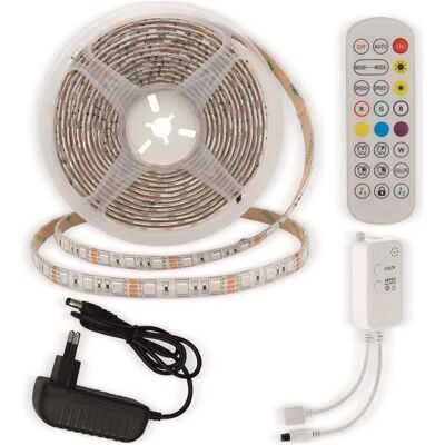 Optonica, LED Streifen, LED-Strip, RGB 12 V, 60 LEDs, NT, App, FB, 5 m, IP54 (Mehrfarbig, RGB, 500 cm, Indoor) Optonica, LED Streifen, LED-Strip, RGB 12 V, 60 LEDs, NT, App, FB, 5 m, IP54 (Mehrfarbig, RGB, 500 cm, Indoor)