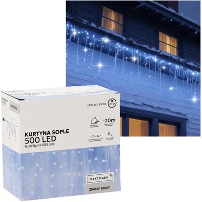 Extralink, Tischlampe, VORHANG EISZAPFEN 500L KALT WEISS + KALTER BLITZ, LÄNGE 3 + 20 M *9898 Extralink, Tischlampe, VORHANG EISZAPFEN 500L KALT WEISS + KALTER BLITZ, LÄNGE 3 + 20 M *9898