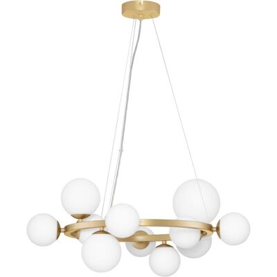 Nova Luce Odillia Pendelleuchte - 11-flammig Gold & Weiß - G9 Nova Luce Odillia Pendelleuchte - 11-flammig Gold & Weiß - G9