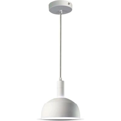 V-TAC, Pendelleuchte, VT7100WH Hängelampe Kunststoff Fassung E14 mit Zug Aluminium Schirmfarbton Weiss (E14) V-TAC, Pendelleuchte, VT7100WH Hängelampe Kunststoff Fassung E14 mit Zug Aluminium Schirmfarbton Weiss (E14)