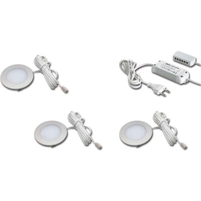 Hera, Einbauleuchte, 61056938002 LED-Einbauleuchten-Set, Metall, Edelstahl-optik, 6,8 x 6,8 x 1,5 cm (Kunststoff, Metall) Hera, Einbauleuchte, 61056938002 LED-Einbauleuchten-Set, Metall, Edelstahl-optik, 6,8 x 6,8 x 1,5 cm (Kunststoff, Metall)