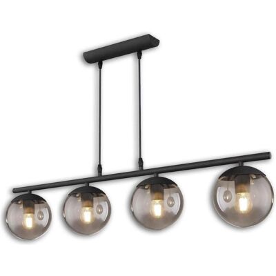 Isoled, Pendelleuchte, Hängeleuchte Metall schwarz, rund, rauchglas, 4xE27 Fassung (E27) Isoled, Pendelleuchte, Hängeleuchte Metall schwarz, rund, rauchglas, 4xE27 Fassung (E27)
