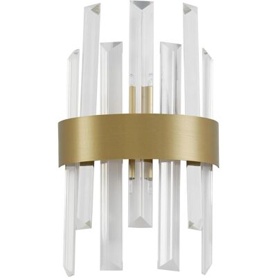 Nova Luce Satin Gold Kristall Wandleuchte - Wandlampe Nova Luce Satin Gold Kristall Wandleuchte - Wandlampe