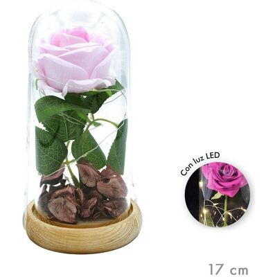 Caison, Tischlampe, Artificial eternal rose with led lights, glass dome 17 cm, pink Caison, Tischlampe, Artificial eternal rose with led lights, glass dome 17 cm, pink
