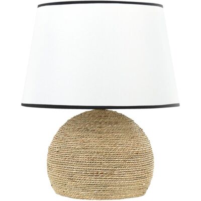 Beliani Tischlampe Naturseil Holzständer Weiß Stoffschirm - Tischlampe Beliani Tischlampe Naturseil Holzständer Weiß Stoffschirm - Tischlampe