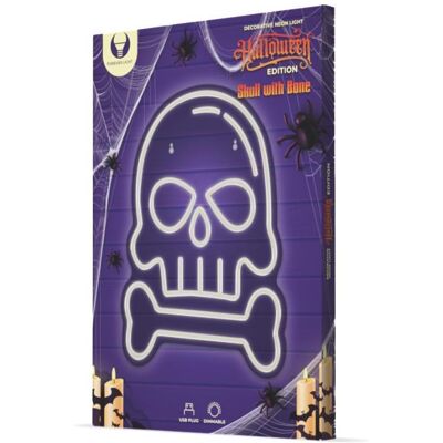 Forever Light Neon PLEXI LED SKULL WITH BONE weiss FPNE18 Forever Light Neon PLEXI LED SKULL WITH BONE weiss FPNE18