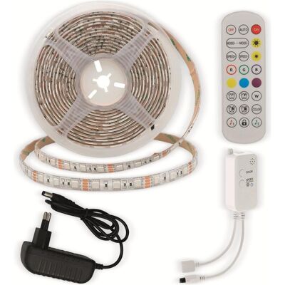 Optonica, LED Streifen, LED-Strip, RGB 12 V, 60 LEDs, NT, App, FB, 5 m, IP54 (RGB, 500 cm, Indoor) Optonica, LED Streifen, LED-Strip, RGB 12 V, 60 LEDs, NT, App, FB, 5 m, IP54 (RGB, 500 cm, Indoor)