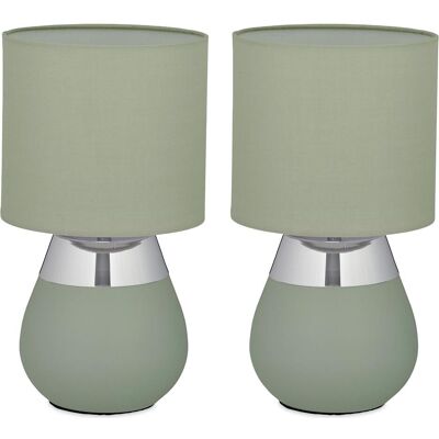 Relaxdays, Tischlampe, Tischlampe mit Stoffschirm 2er Set (E14) Relaxdays, Tischlampe, Tischlampe mit Stoffschirm 2er Set (E14)