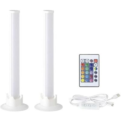 EGLO, Tischlampe, GAMER LIGHT Bordlampe St - Hvid, 2x3,3W RGBW + 3000K EGLO, Tischlampe, GAMER LIGHT Bordlampe St - Hvid, 2x3,3W RGBW + 3000K