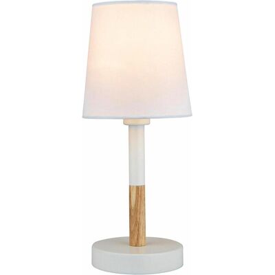 EDM 32016 Weiße Schreibtischlampe - Stahl & Holz - 40W EDM 32016 Weiße Schreibtischlampe - Stahl & Holz - 40W