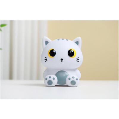 Total Juggling, Nachtlicht, iTotal - Night Light Grey Cat - Grey - 18 × 15 × 12.5 cm Total Juggling, Nachtlicht, iTotal - Night Light Grey Cat - Grey - 18 × 15 × 12.5 cm