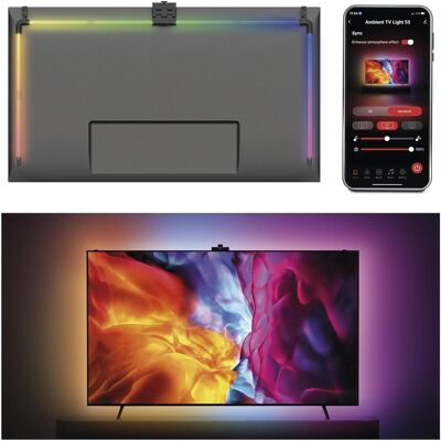 Emos GoSmart Ambient LED RGB Beleuchtung für TV 55“ (139 cm), TV Zubehör, Weiss, Schwarz Emos GoSmart Ambient LED RGB Beleuchtung für TV 55“ (139 cm), TV Zubehör, Weiss, Schwarz