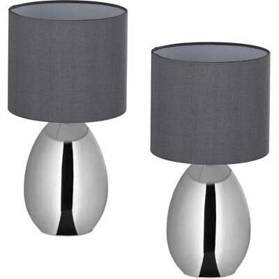 Relaxdays, Tischlampe, Nachttischlampe 2er Set (E14) Relaxdays, Tischlampe, Nachttischlampe 2er Set (E14)