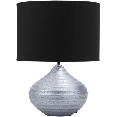 Beliani, Tischlampe, Tischlampe Lampka Tischlampe Silber CUBAN (E27) Beliani, Tischlampe, Tischlampe Lampka Tischlampe Silber CUBAN (E27)