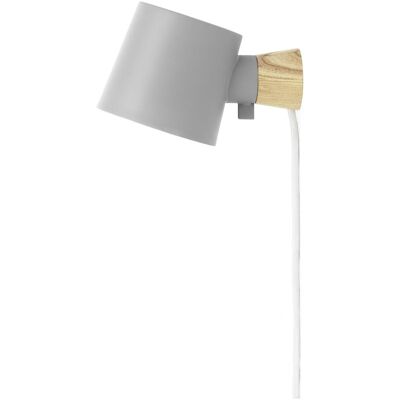Normann Copenhagen Rise Wandleuchte - Stahl/ Holz, Grau Normann Copenhagen Rise Wandleuchte - Stahl/ Holz, Grau