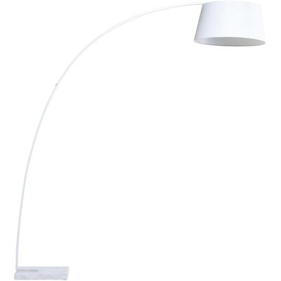 Beliani, Stehlampe, Stehlampe weiss 188 cm rund Marmorfuss BENUE (E27) Beliani, Stehlampe, Stehlampe weiss 188 cm rund Marmorfuss BENUE (E27)