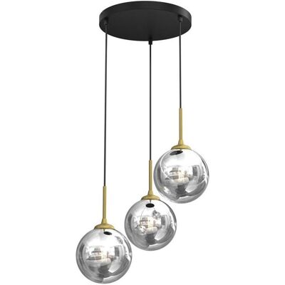 Domoletti, Pendelleuchte, Pendant Light Bursa 3xe14 Round Bl/Gold (E14) Domoletti, Pendelleuchte, Pendant Light Bursa 3xe14 Round Bl/Gold (E14)