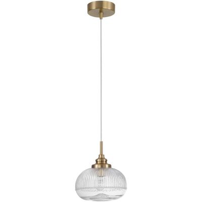 NOVA LUCE Mond Hängeleuchte - Gold, 18cm Durchmesser, 120cm Höhe - Pendelleuchte NOVA LUCE Mond Hängeleuchte - Gold, 18cm Durchmesser, 120cm Höhe - Pendelleuchte