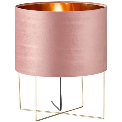 Fischer & Honsel, Tischlampe, Tischleuchte Metall/Stoff 1-flammig Hx 430x350 mm Aura goldfarben Stoffschirm samt-rose innen gold (E27) Fischer & Honsel, Tischlampe, Tischleuchte Metall/Stoff 1-flammig Hx 430x350 mm Aura goldfarben Stoffschirm samt-rose innen gold (E27)