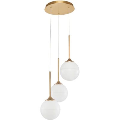 NOVA LUCE CANTONA Hängeleuchte - 3-flammig Messing Weiß Opalglas NOVA LUCE CANTONA Hängeleuchte - 3-flammig Messing Weiß Opalglas