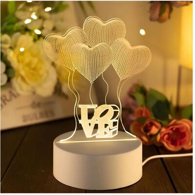 Extralink, Nachtlicht, Home Nachtlamp 3d-Illusion Mit Vier Herzen, USB, Für Schlafzimmer Extralink, Nachtlicht, Home Nachtlamp 3d-Illusion Mit Vier Herzen, USB, Für Schlafzimmer