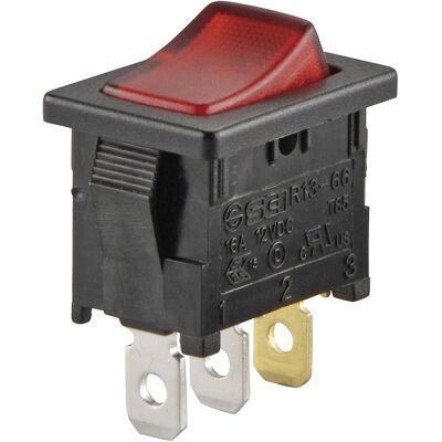 TRU Components TC-R13-66B-02 Schalter - Rot, Schwarz - 12V/DC LED TRU Components TC-R13-66B-02 Schalter - Rot, Schwarz - 12V/DC LED