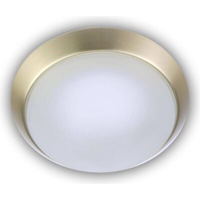 Niermann Stand By, Deckenleuchte, Niermann LED 14W Deckenleuchte satiniert Glas Klarrand, Messing matt, 40cm, warmweiss, Made in Germa Niermann Stand By, Deckenleuchte, Niermann LED 14W Deckenleuchte satiniert Glas Klarrand, Messing matt, 40cm, warmweiss, Made in Germa