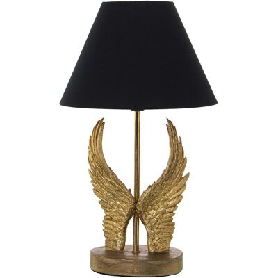 Tischlampe, Lampe mit goldenen Flügeln aus Harz (E27) Tischlampe, Lampe mit goldenen Flügeln aus Harz (E27)