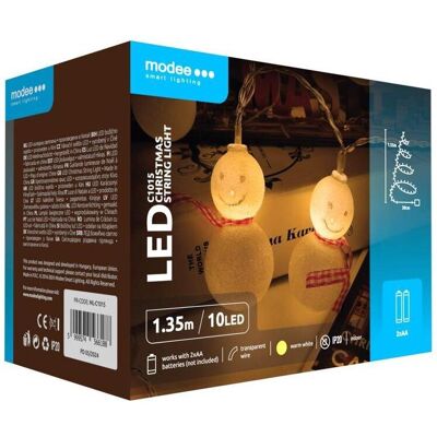 Modee, Lichterkette, Schneemann-Lichter BAT 1,35m WARM 10LED ML-C1015 (1.35 m) Modee, Lichterkette, Schneemann-Lichter BAT 1,35m WARM 10LED ML-C1015 (1.35 m)