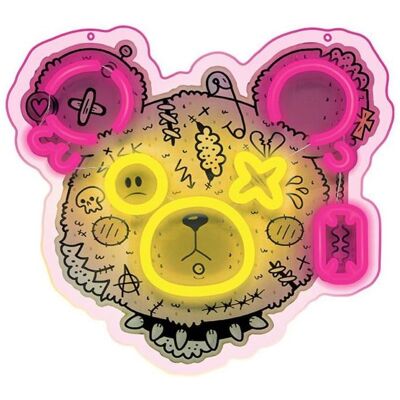 Forever Light, Nachtlicht, Neon ART LED PUNK TEDDY BEAR rosa-gelb FLA01 Forever Light, Nachtlicht, Neon ART LED PUNK TEDDY BEAR rosa-gelb FLA01