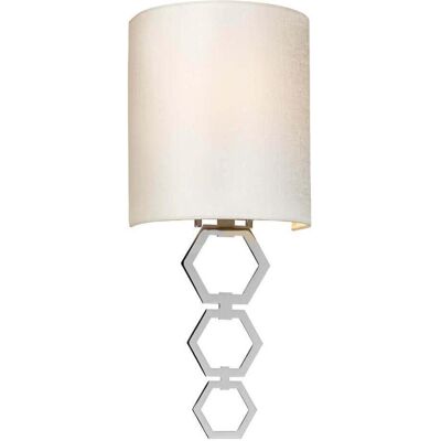 Elstead Clark Wandleuchte - Small Poliertes Chrom Elfenbeinfarbe E27 Elstead Clark Wandleuchte - Small Poliertes Chrom Elfenbeinfarbe E27