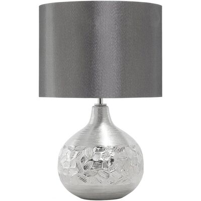Beliani, Tischlampe, Lampka Tischlampe, Nachtporzellan silber YAKIMA (E27) Beliani, Tischlampe, Lampka Tischlampe, Nachtporzellan silber YAKIMA (E27)