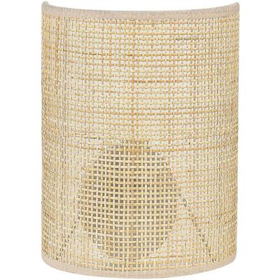 Beliani, Deckenleuchte, Wandleuchte Rattan naturfarben halbrund DEMITRIE (E14) Beliani, Deckenleuchte, Wandleuchte Rattan naturfarben halbrund DEMITRIE (E14)