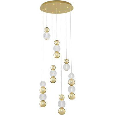 Nova Luce, Pendelleuchte, BRILLE LED Pendelleuchte Gold 42W Neutralweiss 200x52cm dimmbar 9511060 Nova Luce, Pendelleuchte, BRILLE LED Pendelleuchte Gold 42W Neutralweiss 200x52cm dimmbar 9511060