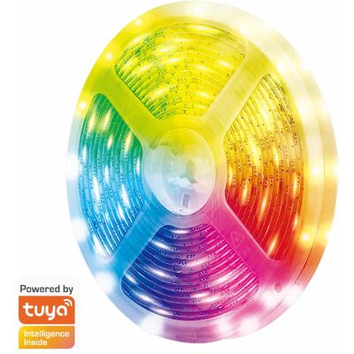 LogiLink, LED Streifen, Wi-Fi Smart RGB+CCT-LED-Band, selbstklebend, Tuya kompatibel, 5 m (Kaltweiss, RGB, Warmweiss, 500 cm, Indoor) LogiLink, LED Streifen, Wi-Fi Smart RGB+CCT-LED-Band, selbstklebend, Tuya kompatibel, 5 m (Kaltweiss, RGB, Warmweiss, 500 cm, Indoor)
