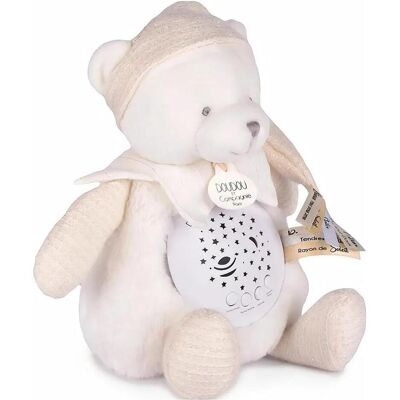 Doudou et Compagnie, Nachtlicht, Nachtlicht Sterne & Musik, Bär weiss 19cm Doudou et Compagnie, Nachtlicht, Nachtlicht Sterne & Musik, Bär weiss 19cm