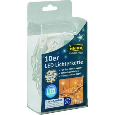 Idena, Lichterkette, LED Lichterkette 10er WW mit 6h Timer (1.10 m) Idena, Lichterkette, LED Lichterkette 10er WW mit 6h Timer (1.10 m)
