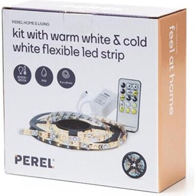 LED Strips Consumer, LED Streifen, KIT MIT WARMWEISSEN & KALTWEISSEN FLEXIBELEN LED STRIP, STEUERGERÄT UND STROMVERSORGUNG - 300 LEDs - (Kaltweiss, Warmweiss, 500 cm, Indoor, Outdoor) LED Strips Consumer, LED Streifen, KIT MIT WARMWEISSEN & KALTWEISSEN FLEXIBELEN LED STRIP, STEUERGERÄT UND STROMVERSORGUNG - 300 LEDs - (Kaltweiss, Warmweiss, 500 cm, Indoor, Outdoor)