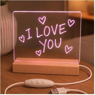Forever Light, Nachtlicht, Holz-Acryl-LED-Nachtlicht FNL-18 mit Filzstift Forever Light, Nachtlicht, Holz-Acryl-LED-Nachtlicht FNL-18 mit Filzstift