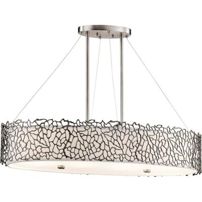 Elstead Silver Coral 4-Licht Oval Deckeninsel Pendel - Hängeleuchte Elstead Silver Coral 4-Licht Oval Deckeninsel Pendel - Hängeleuchte