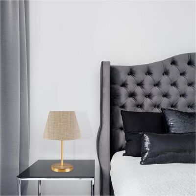 Opviq Tobias Tischlampe - Elegantes Beige und Gold - E27 Max 60W Opviq Tobias Tischlampe - Elegantes Beige und Gold - E27 Max 60W