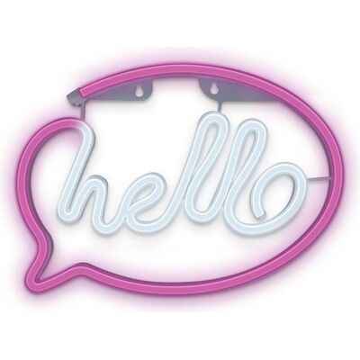 Forever Light, Deckenleuchte, Neon LED Licht HELLO rosa weiss Fledermaus + USB FLNE15 (76 lm) Forever Light, Deckenleuchte, Neon LED Licht HELLO rosa weiss Fledermaus + USB FLNE15 (76 lm)